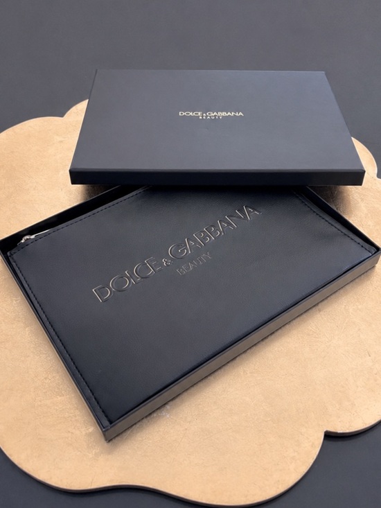Dolce & Gabbana Handbags - Dolce & Gabbana Black & Gold Pouch in Box